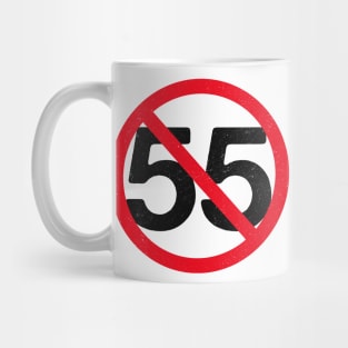 Can't Drive 55 mph 80's Retro Rock (distressed) Mug